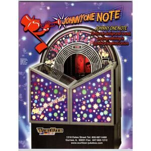 Johnny One Note Jukebox FLYER Original Phonograph Music 8.5" x 11" Double Sided